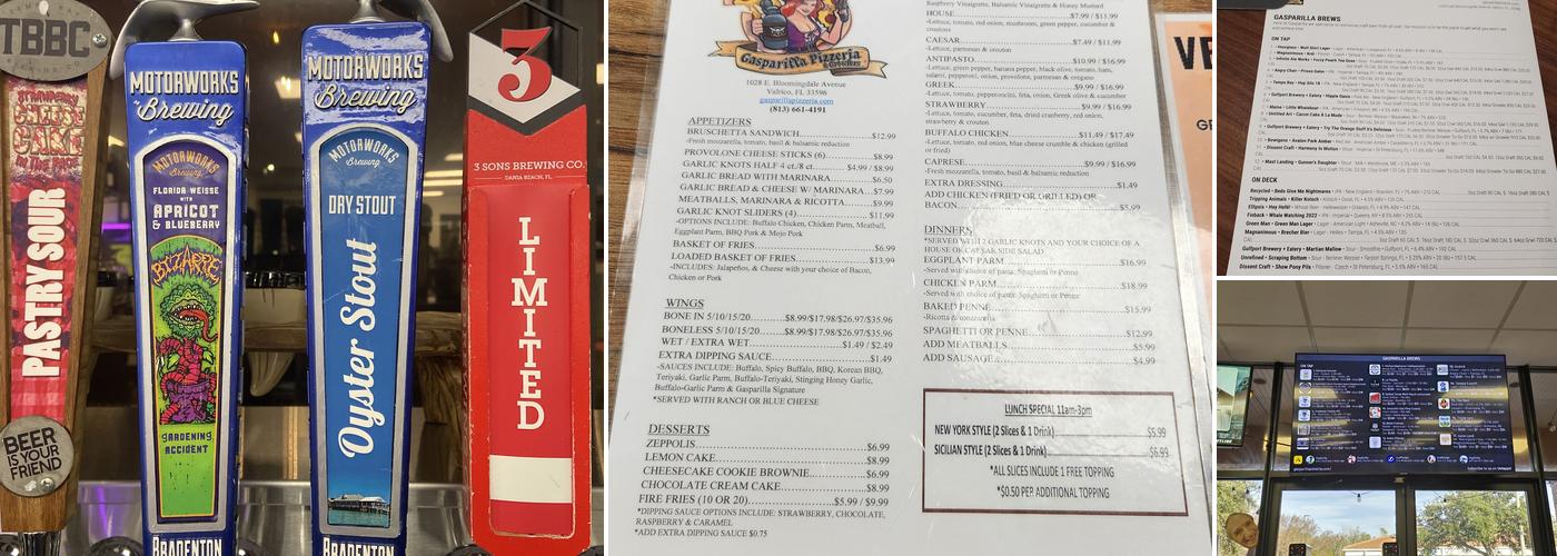 Gasparilla Pizza and Growlers Menu