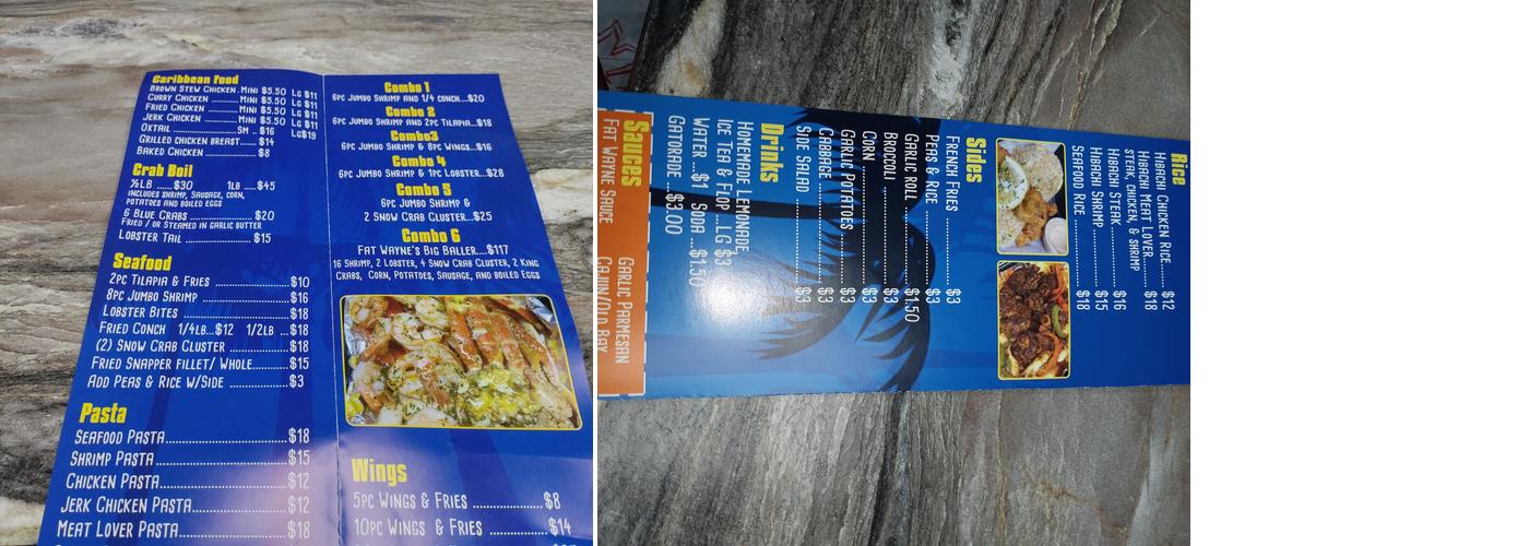 Fat Wayne's Seafood & Caribbean Restaurant Menu