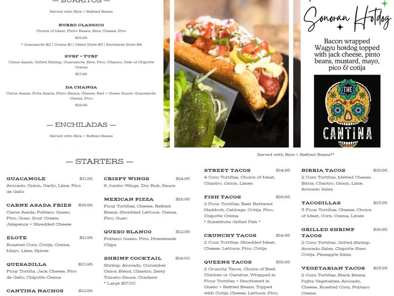 The Cantina at Presidio Menu