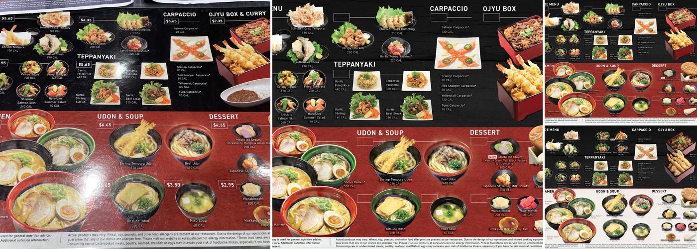 Kura Revolving Sushi Bar Menu