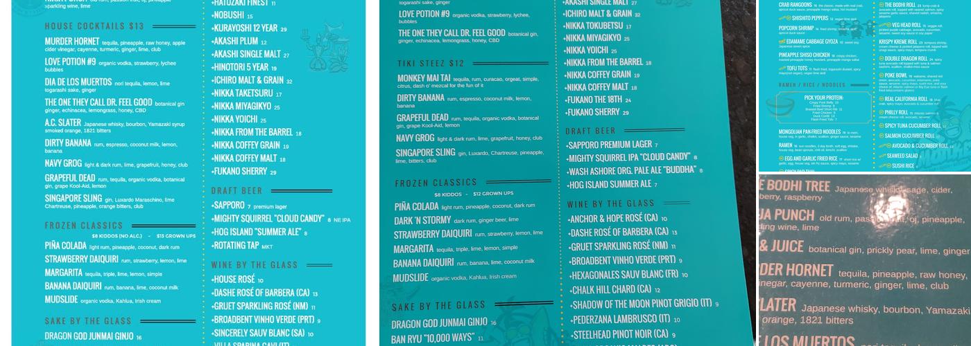 3 Monkeys Menu