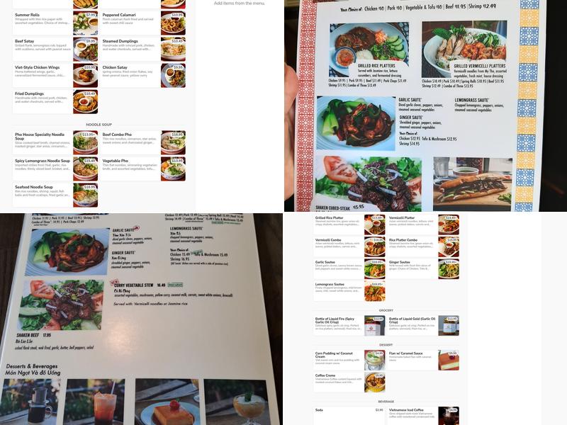 Saigon Bistro Menu