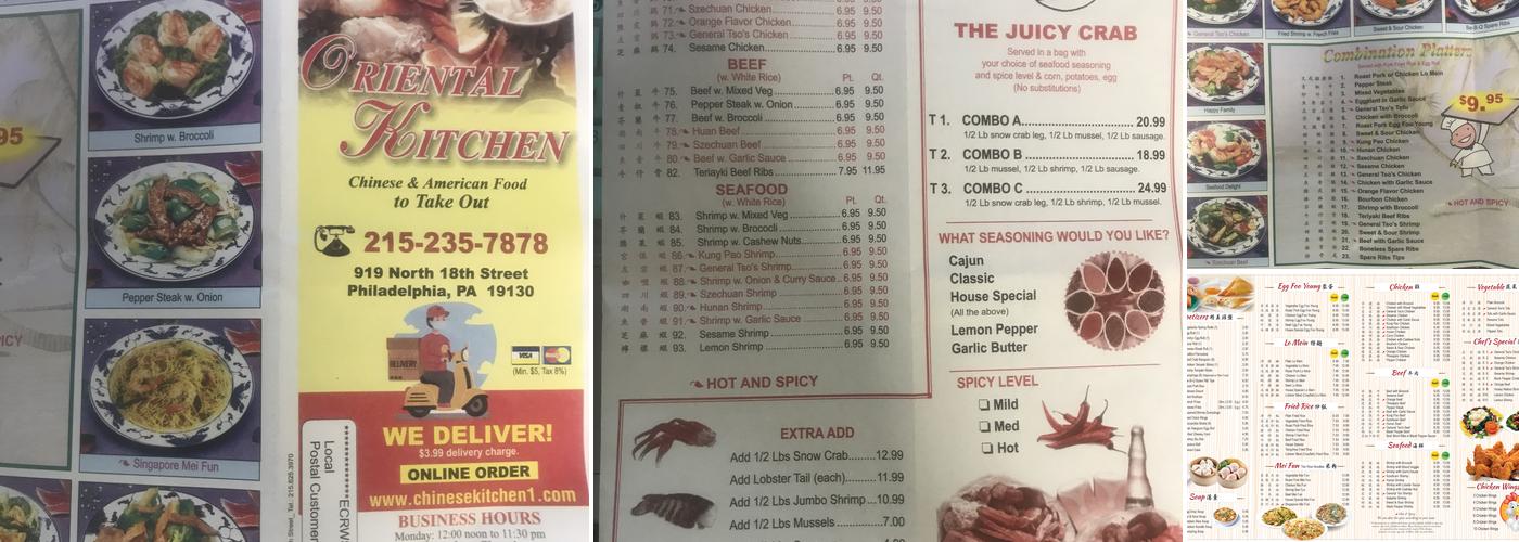 Oriental Kitchen Menu