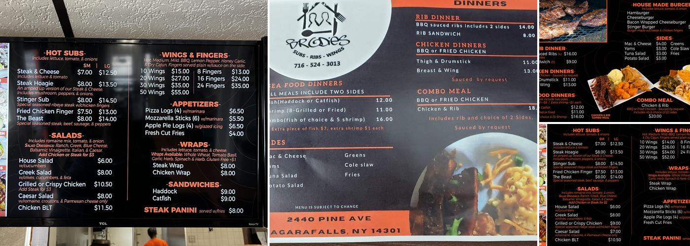 BRODIES Menu