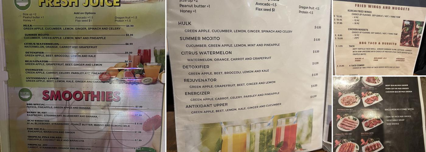 Bulbap Grill Menu