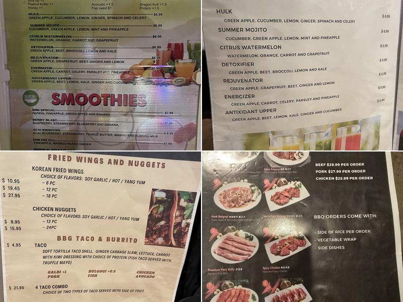 Bulbap Grill Menu