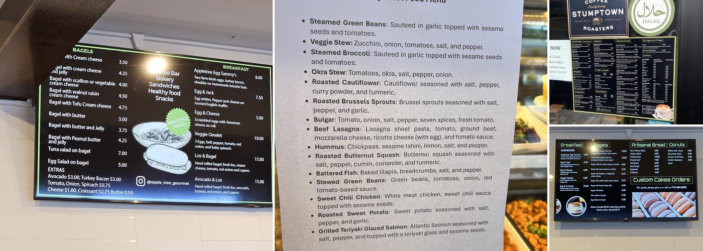 Appletree Gourmet Menu