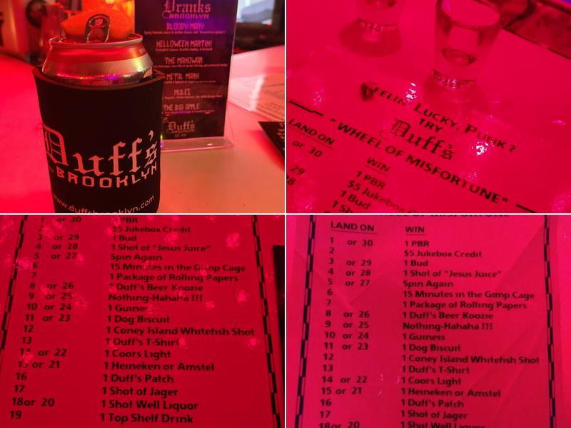 Duff's Menu