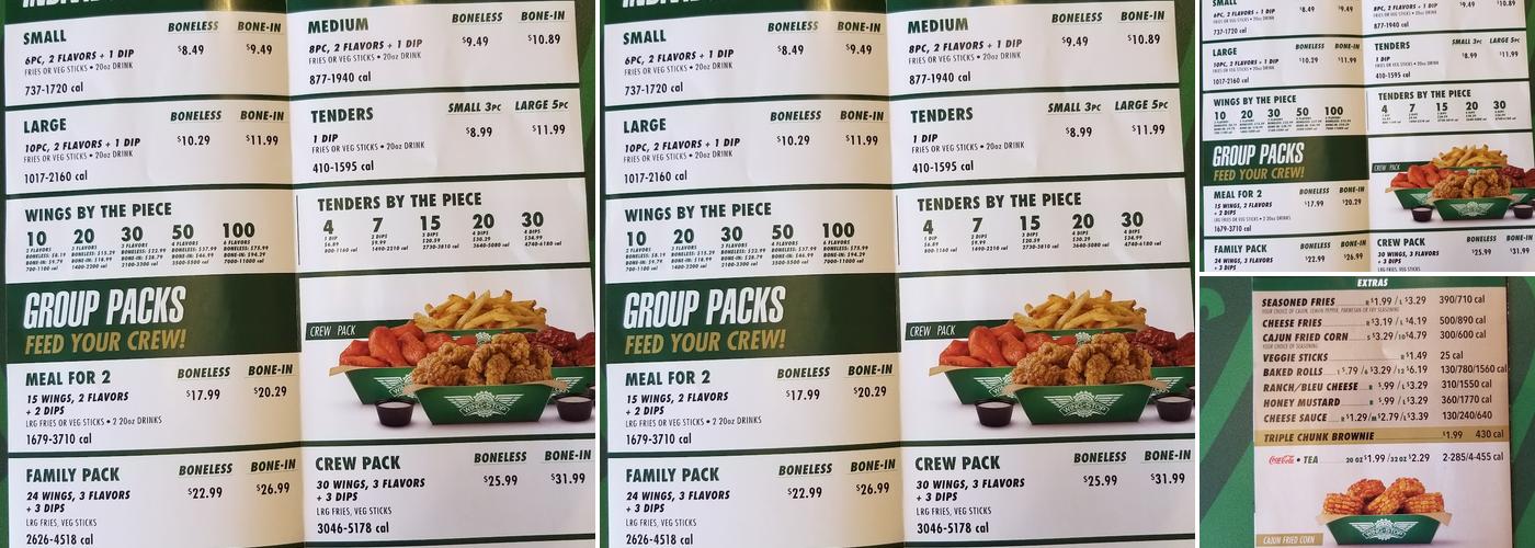 Wingstop Menu