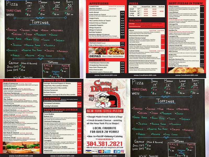 Casa D'Amici Menu