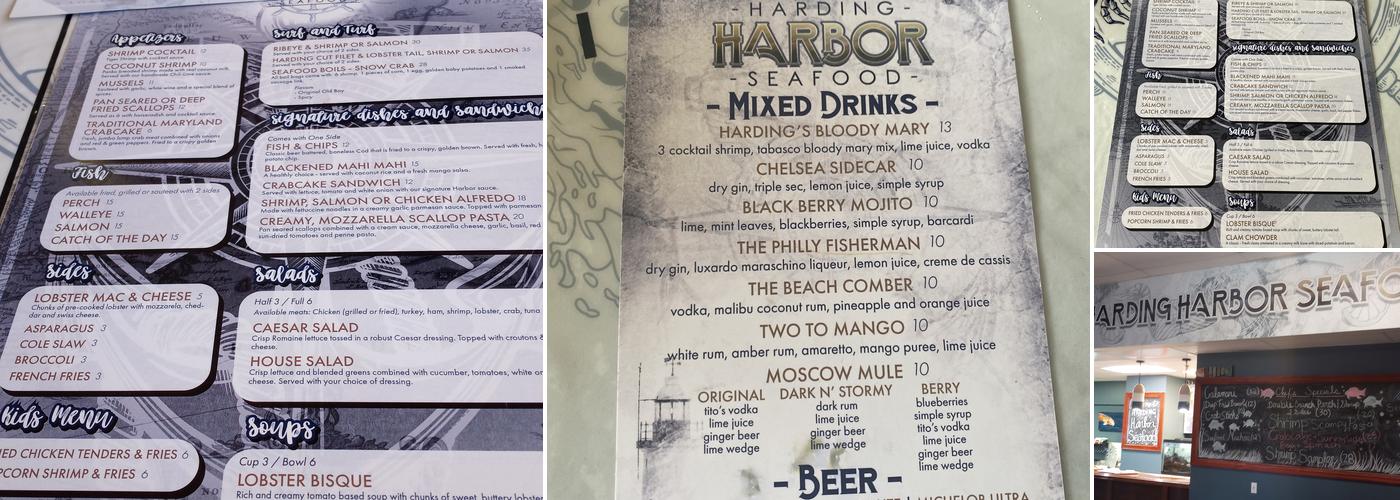 Harding Harbor Seafood Menu