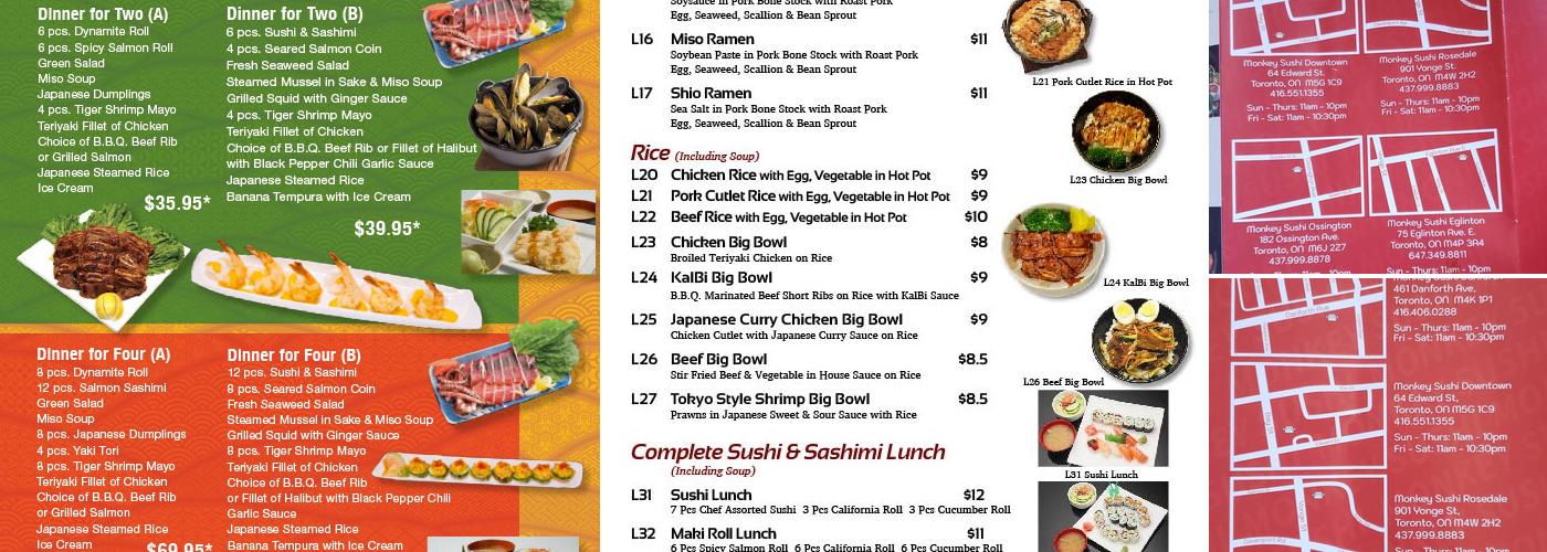 Monkey Sushi Menu