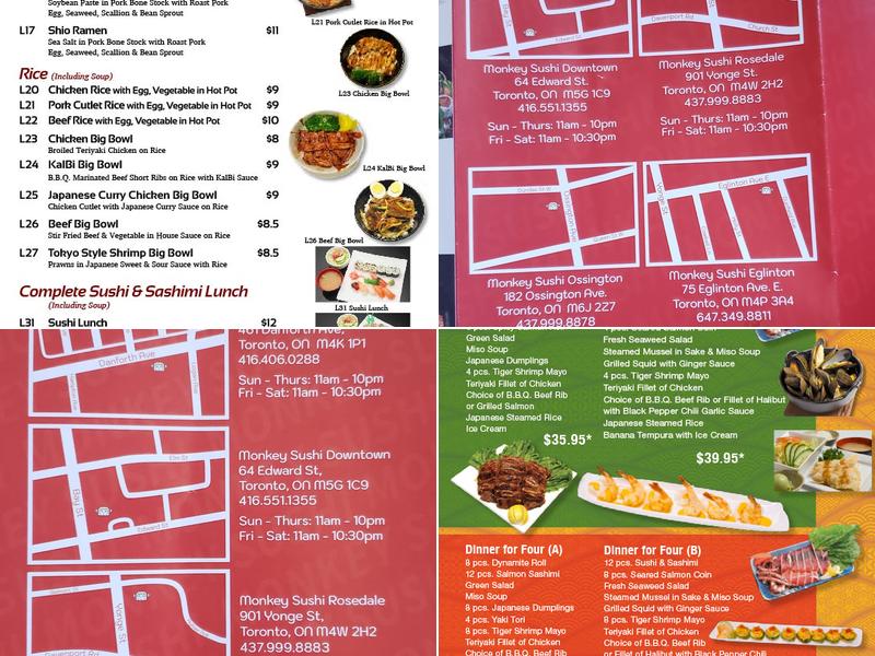 Monkey Sushi Menu