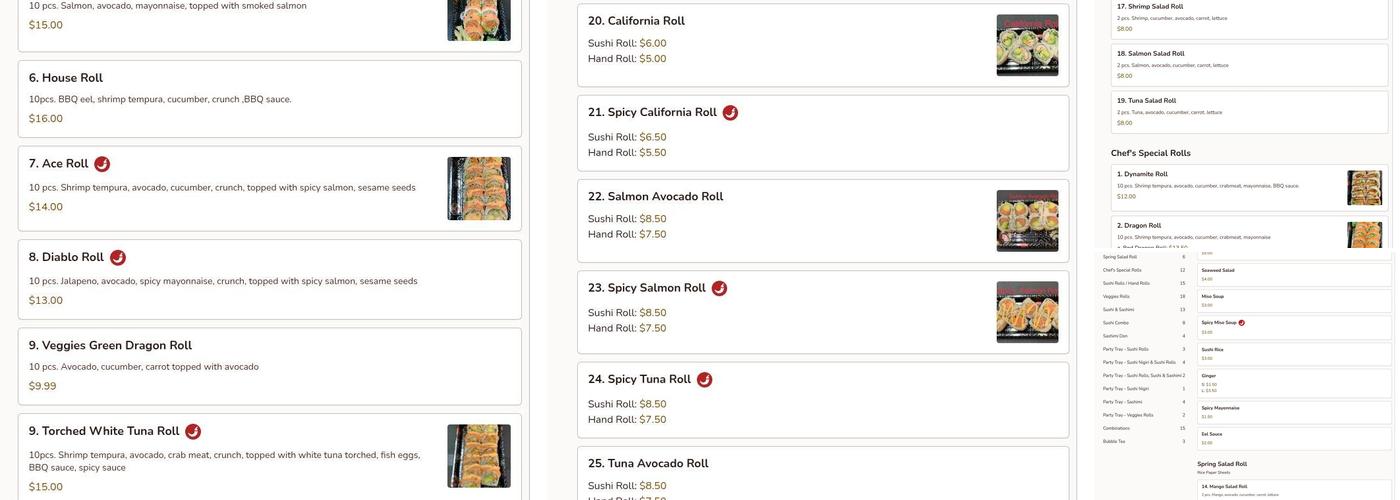 Sushi Real Fruit Menu