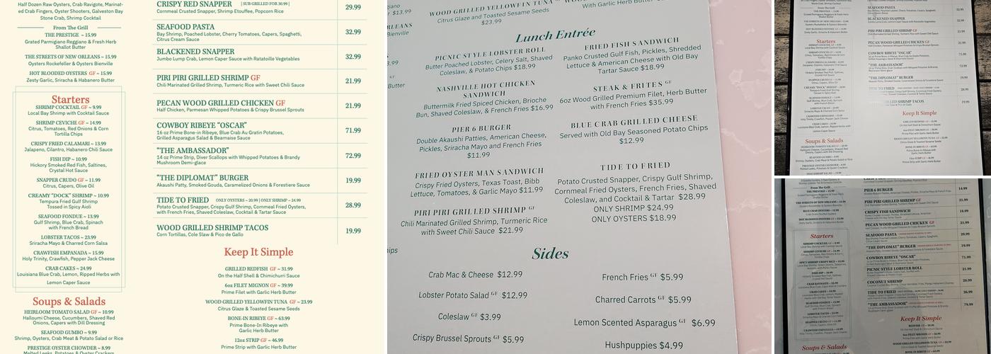 Pier 6 Menu