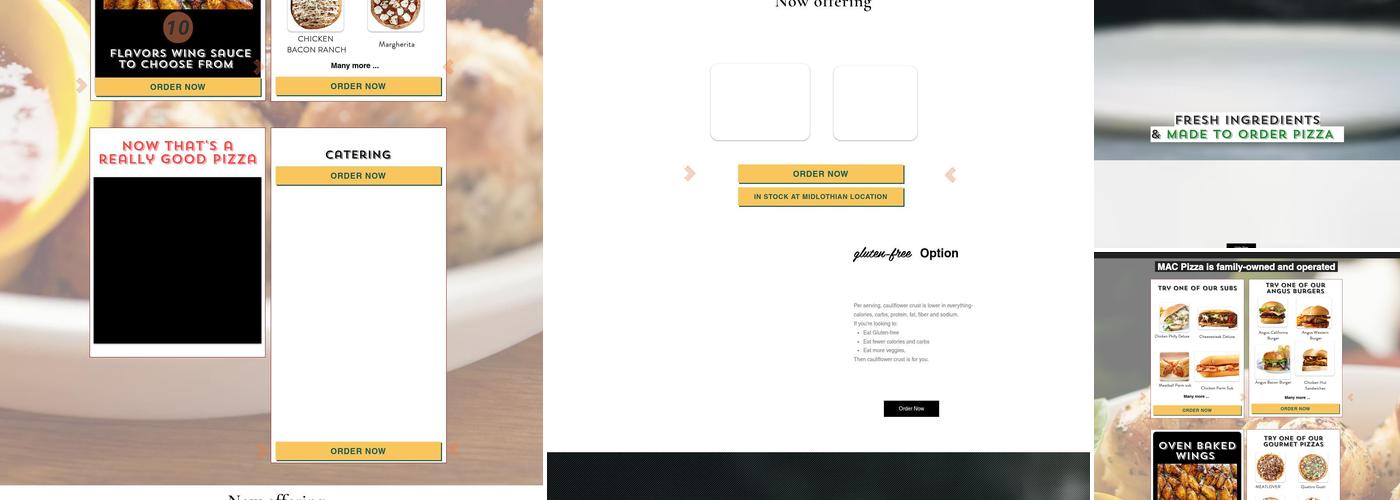 Mac Pizza & Wings Menu