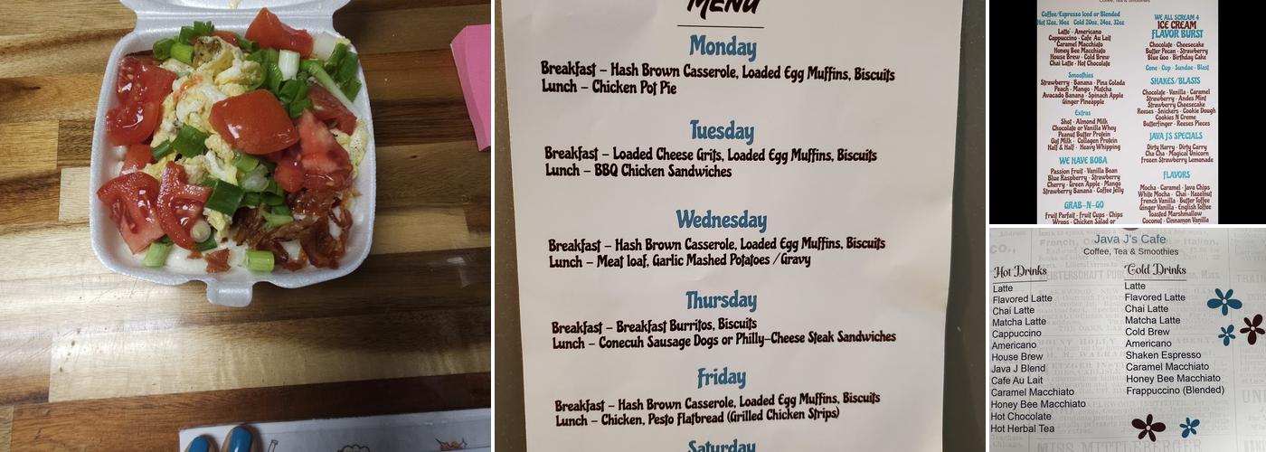 Java J's Cafe Menu