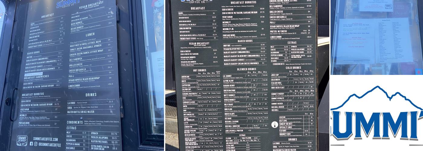 Summit Coffee Co. Menu