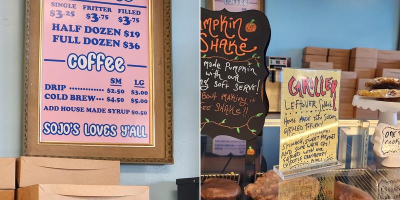 SoJo's Donuts Menu