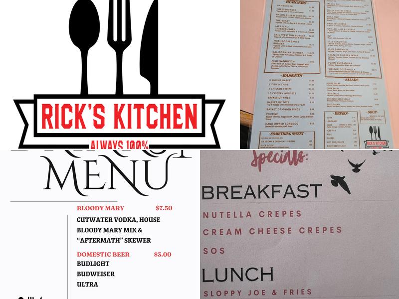 Rick's Kitchen Menu