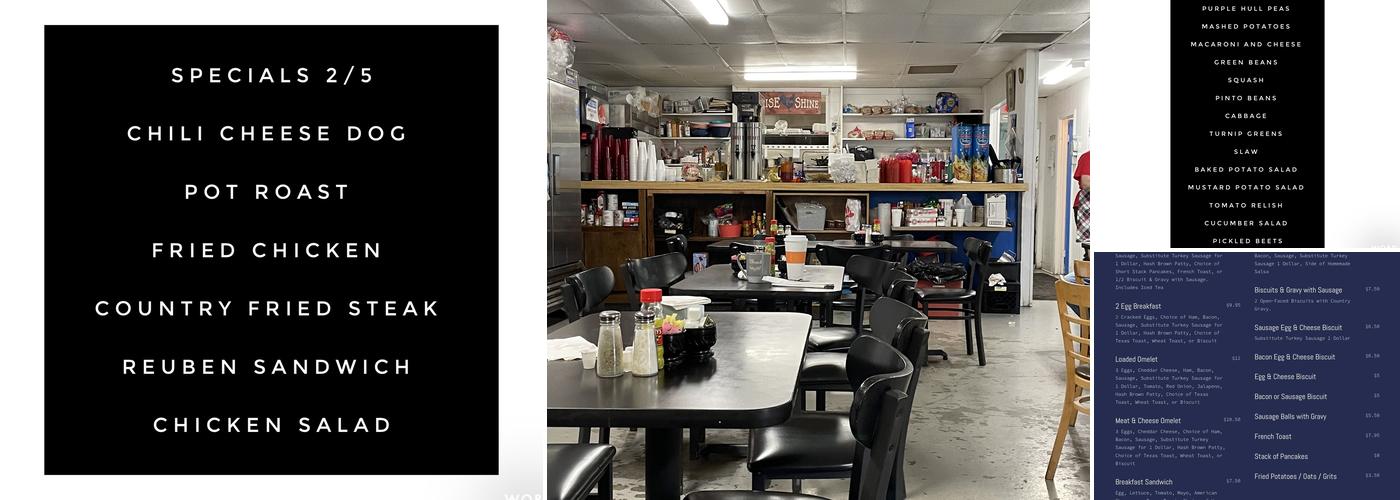 Rosie's Pot & Kettle Cafe Menu