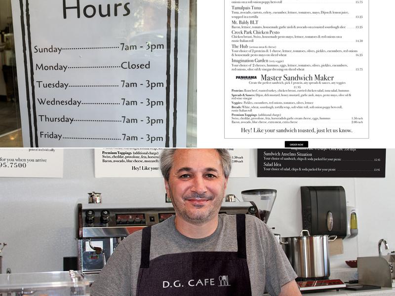 D.G. Cafe Menu