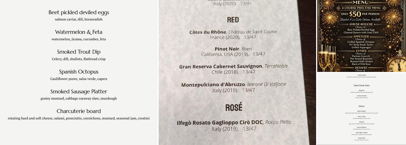 Cobblestone Menu