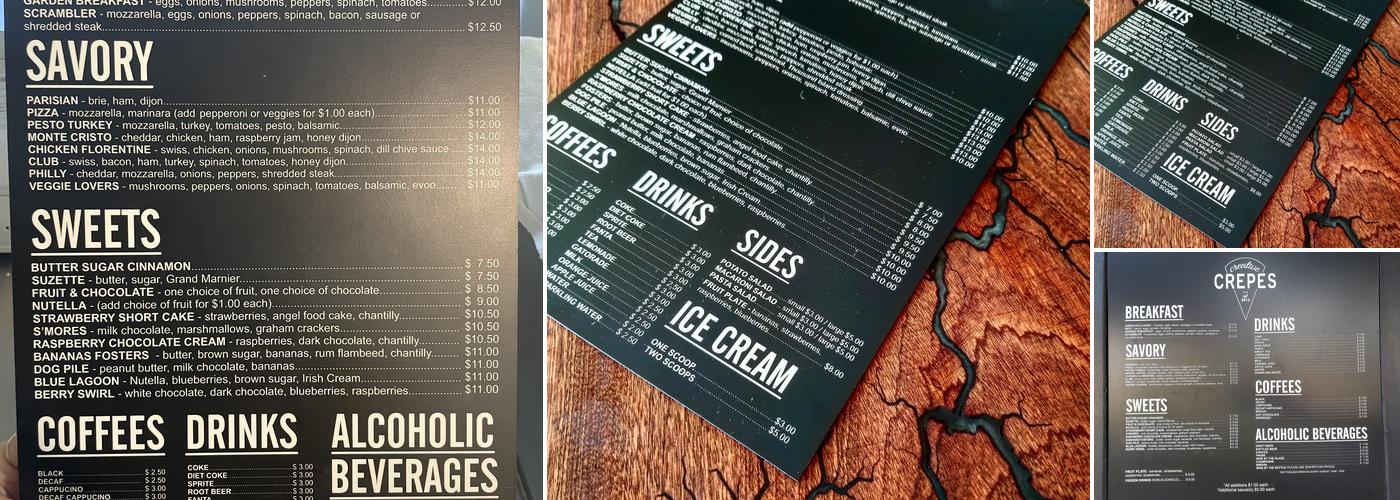 Creative Crepes Menu