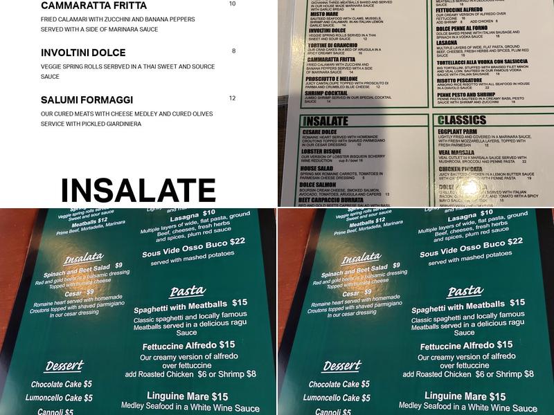 Dolce Caffe Menu