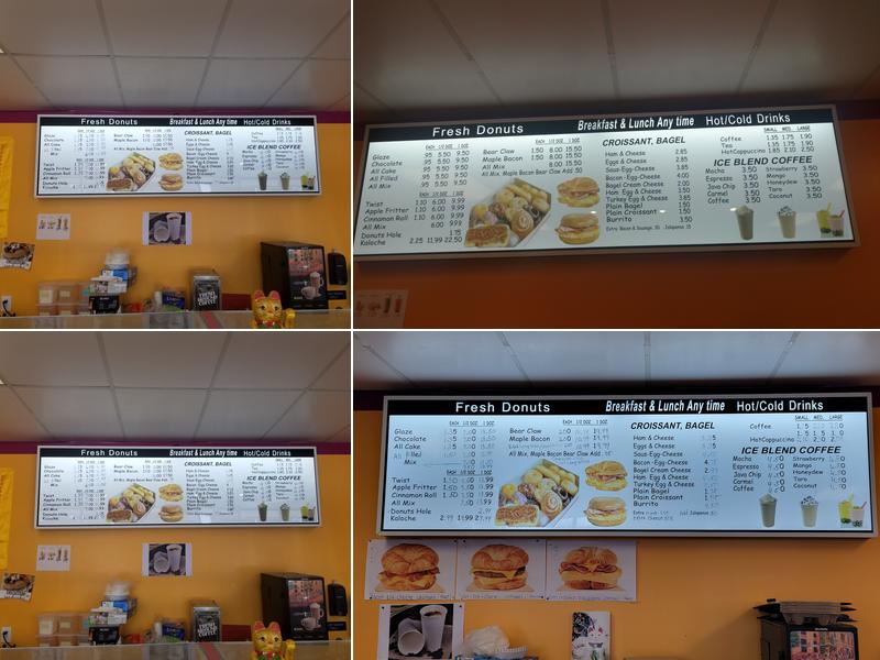 Carroll 168 Donuts Menu