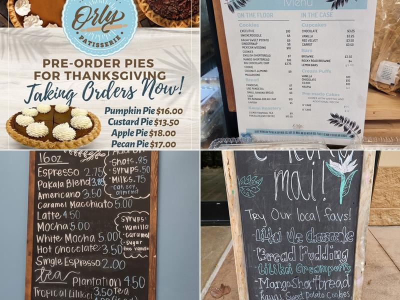 Orly Patisserie Menu