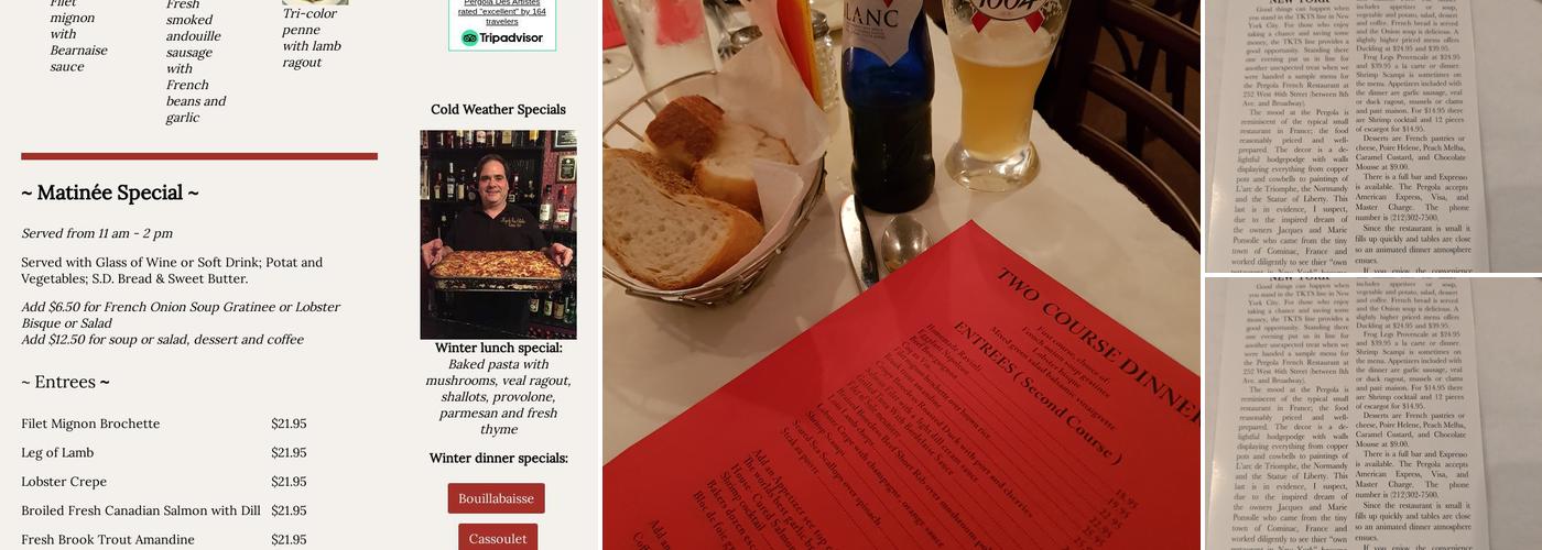 Pergola Des Artistes Menu