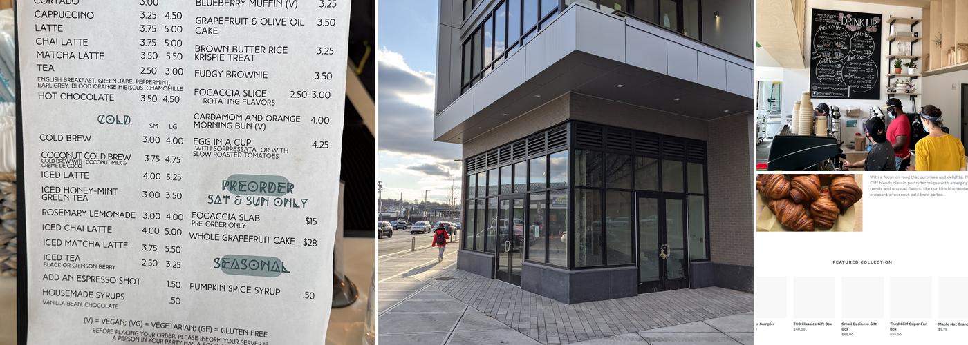 Third Cliff Bakery Menu