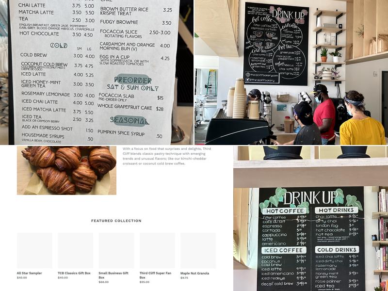 Third Cliff Bakery Menu