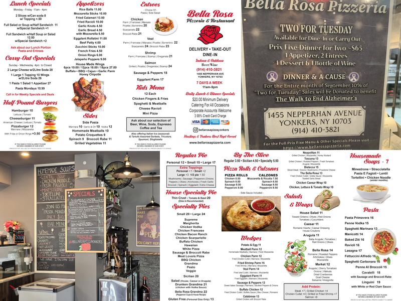 Bella Rosa Pizzeria Menu