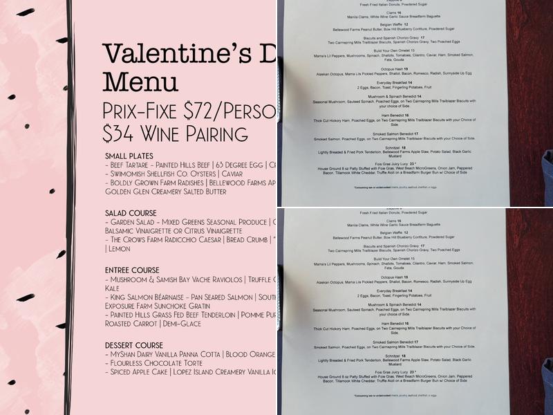 Paris Restaurant Anacortes Menu