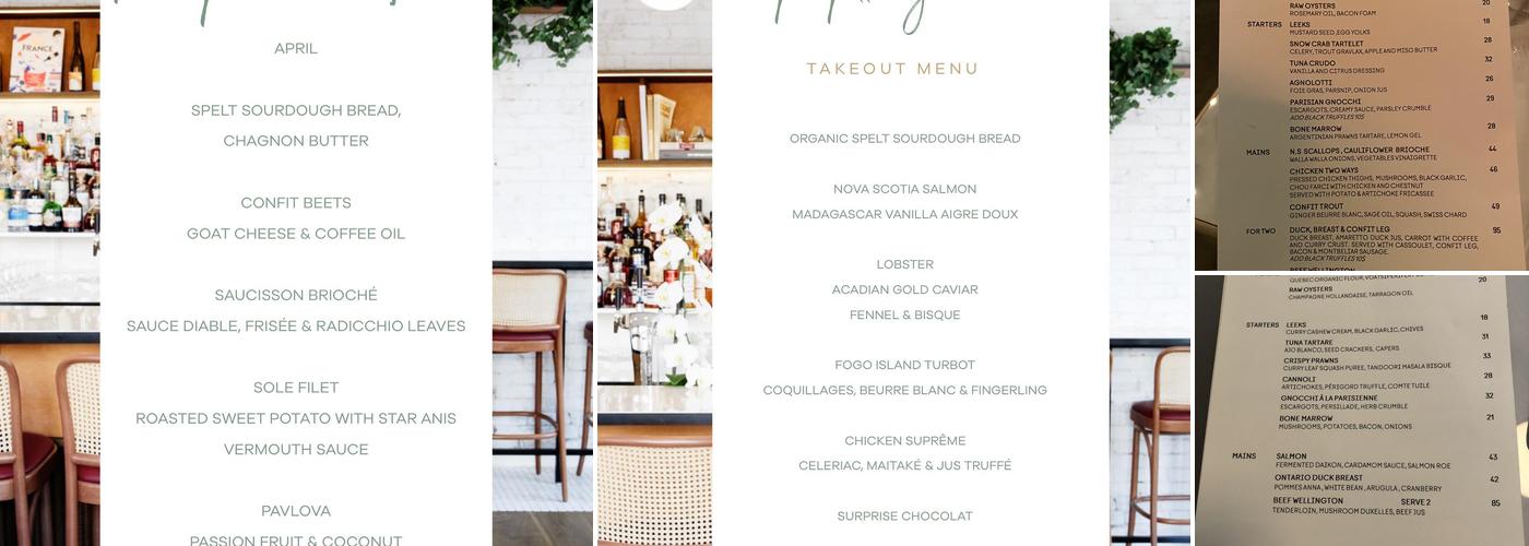 Restaurant Pompette Menu