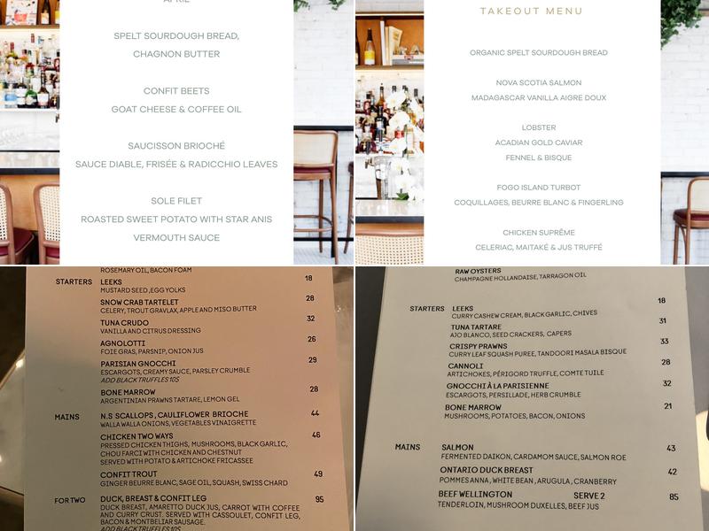 Restaurant Pompette Menu