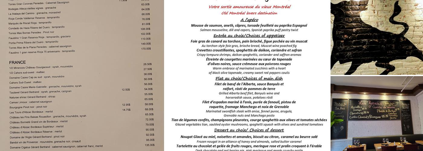 Pyrénées Menu