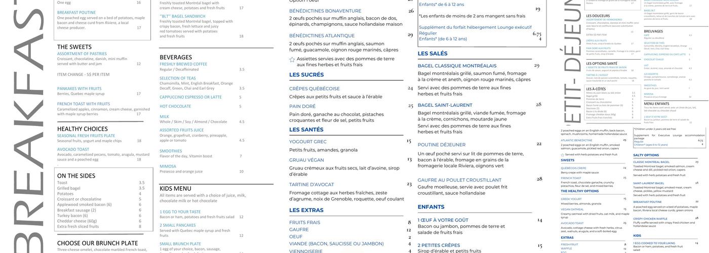 Le Bisco Menu