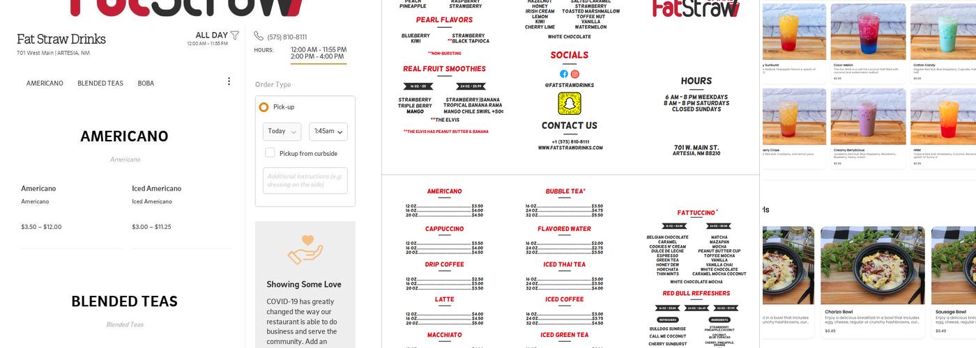 Fat Straw Drinks Menu