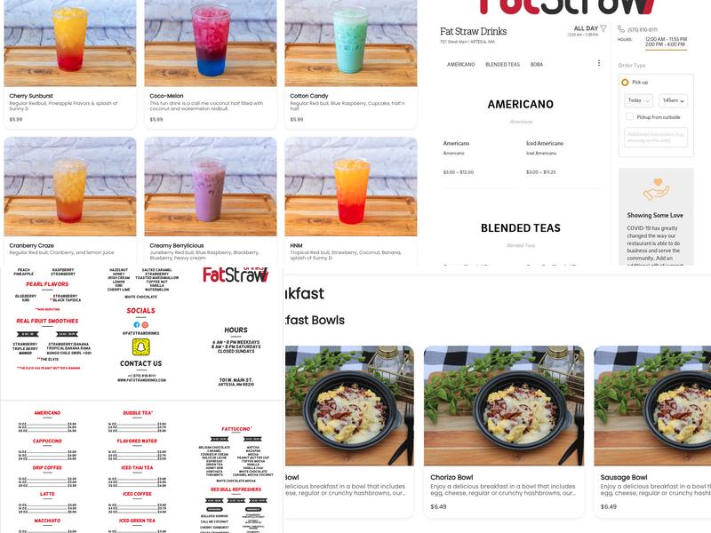 Fat Straw Drinks Menu