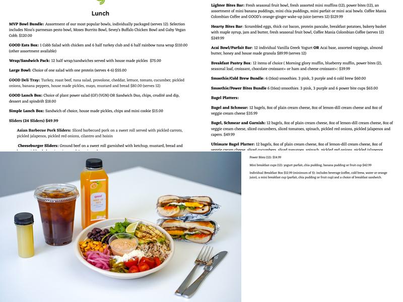 GOOD eats & sips Menu