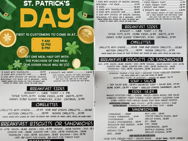 Ol' Farmer Menu
