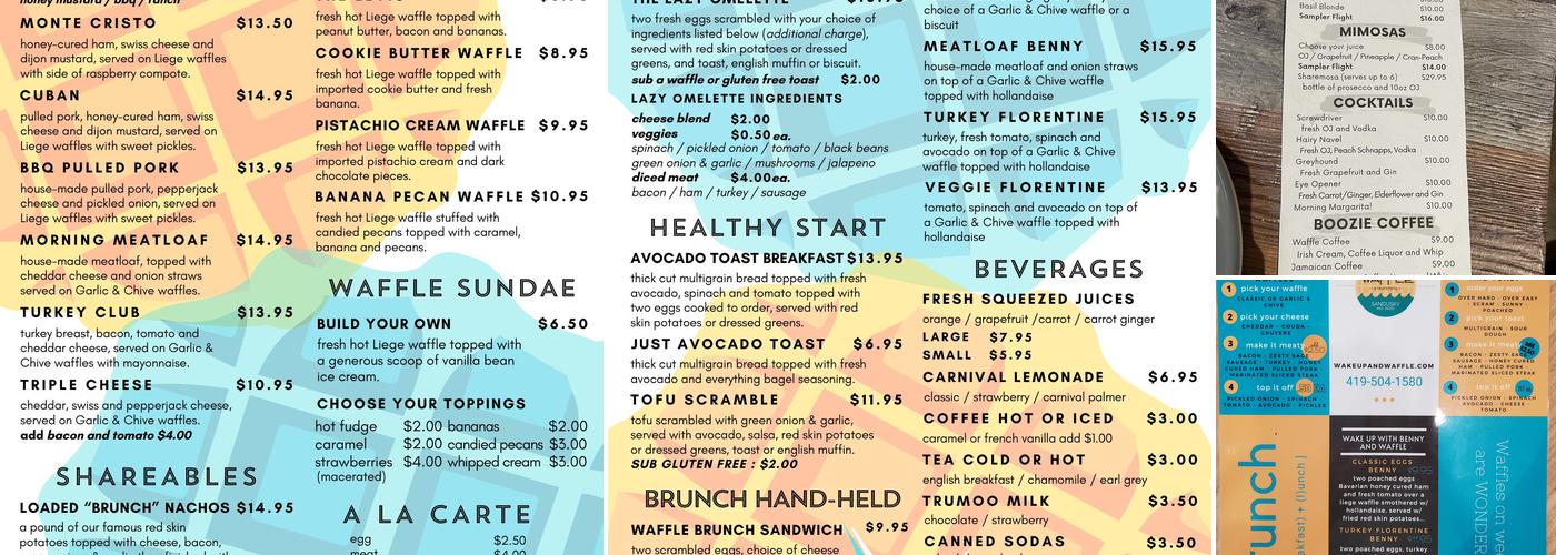WAKE UP AND WAFFLE Menu
