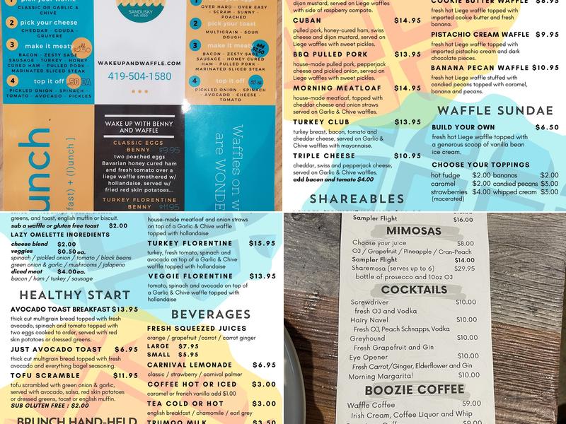 WAKE UP AND WAFFLE Menu