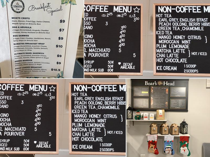 Sumatra Café Menu