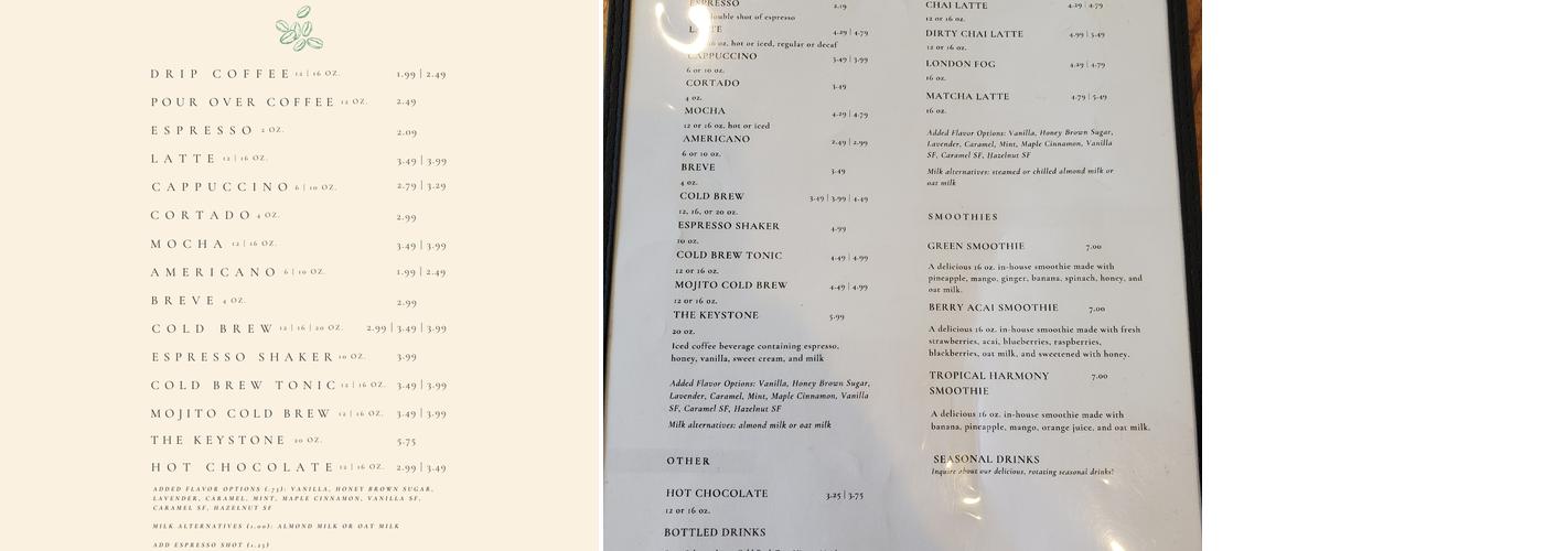 Fireside Cafe Menu