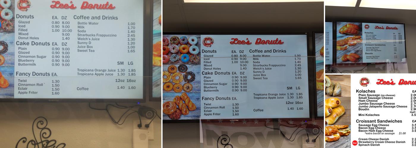 Lee's Donuts Menu