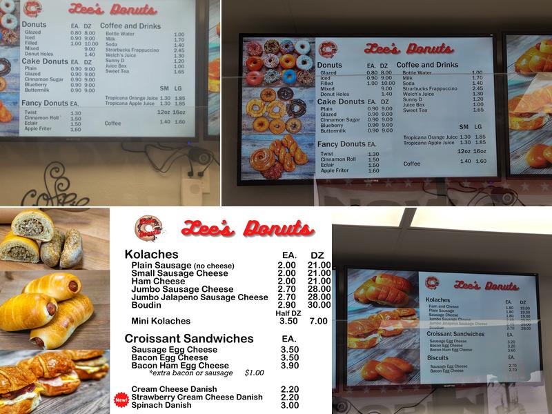 Lee's Donuts Menu